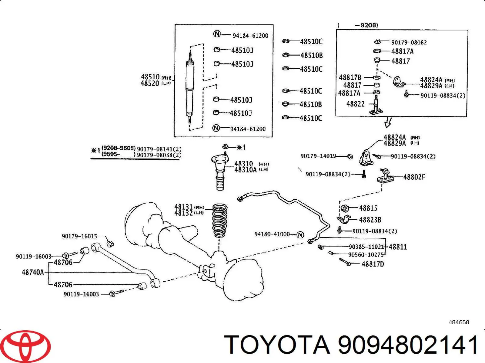 9094802141 Toyota кільце стопорне підшипника задньої піввісі