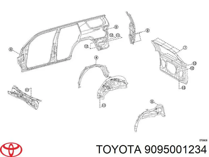 9095001234 Toyota 