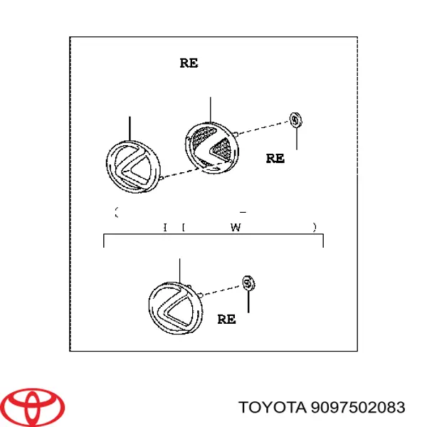Фірмовий значок капота Toyota 9097502083 ціна, від 12.42 USD