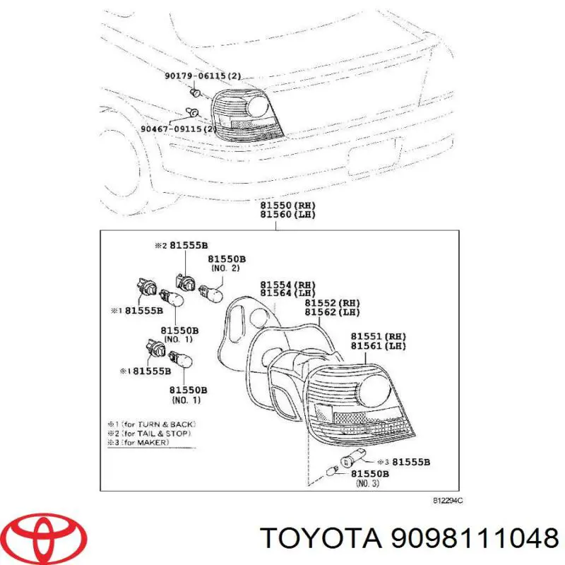 Лампочка 9098111048 Toyota