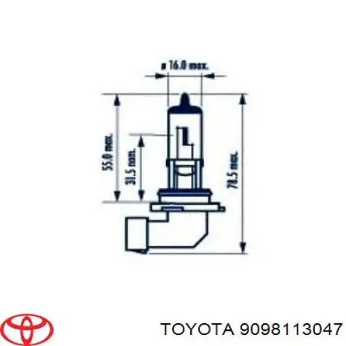 Лампа протитуманної фари Toyota 9098113047 ціна, від 5.93 USD