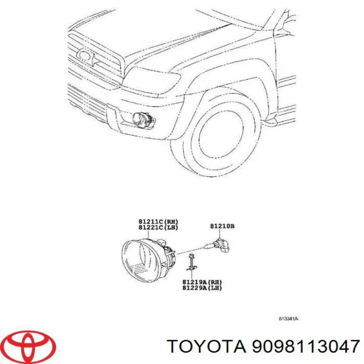 Купити 9098113047 Toyota Лампа противотуманки