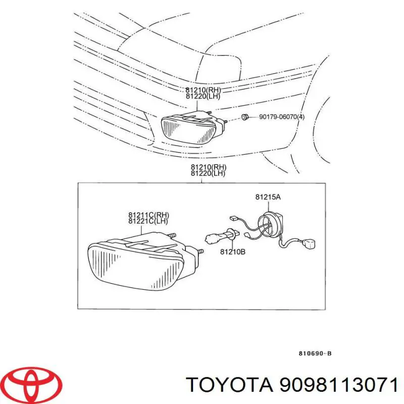 Купити 9098113071 Toyota Лампа противотуманки