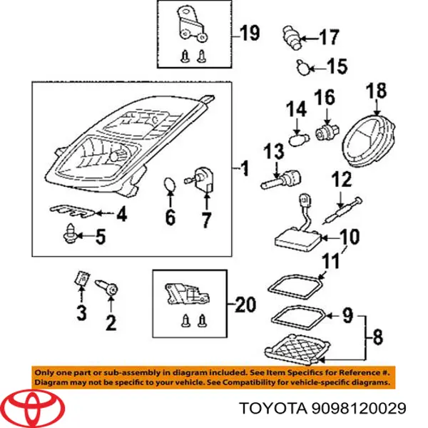 Ксенон Toyota 9098120029 ціна, від 18.64 USD