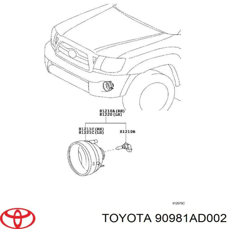 Лампочка противотуманной фари MS820982 Mitsubishi