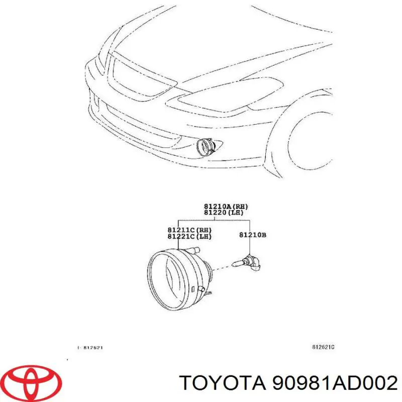 Купити 90981AD002 Toyota Лампа противотуманки