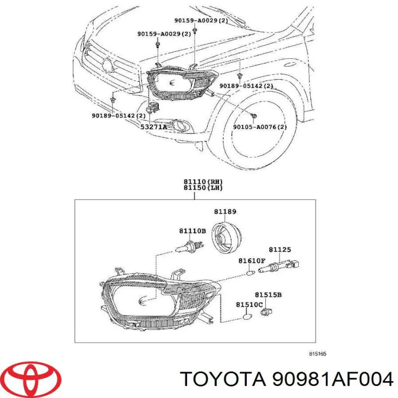 90981AF004 Toyota 