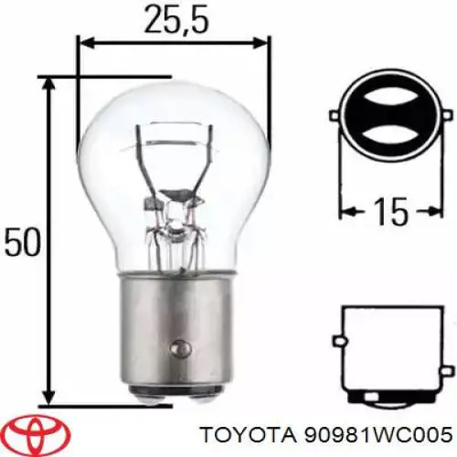 Купити 90981WC005 Toyota Лампочка покажчика повороту