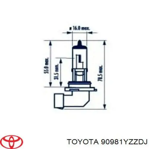90981YZZDJ Toyota Лампочка галогенна