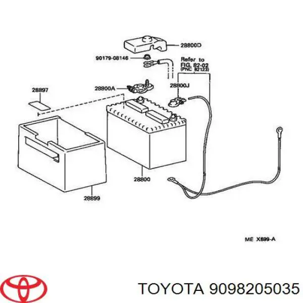 9098205035 Toyota Клема акумулятора (АКБ)