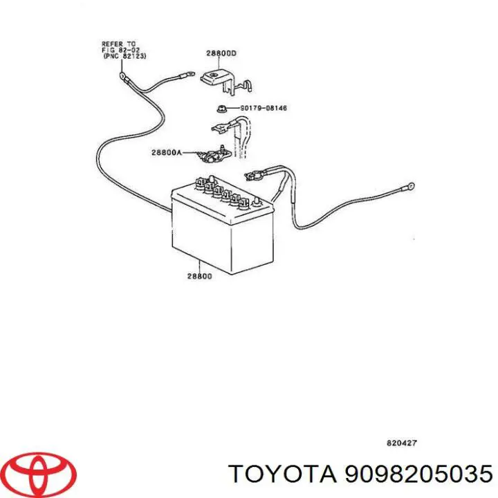 Клема акумулятора (АКБ) Toyota 9098205035 ціна, від 5.07 USD