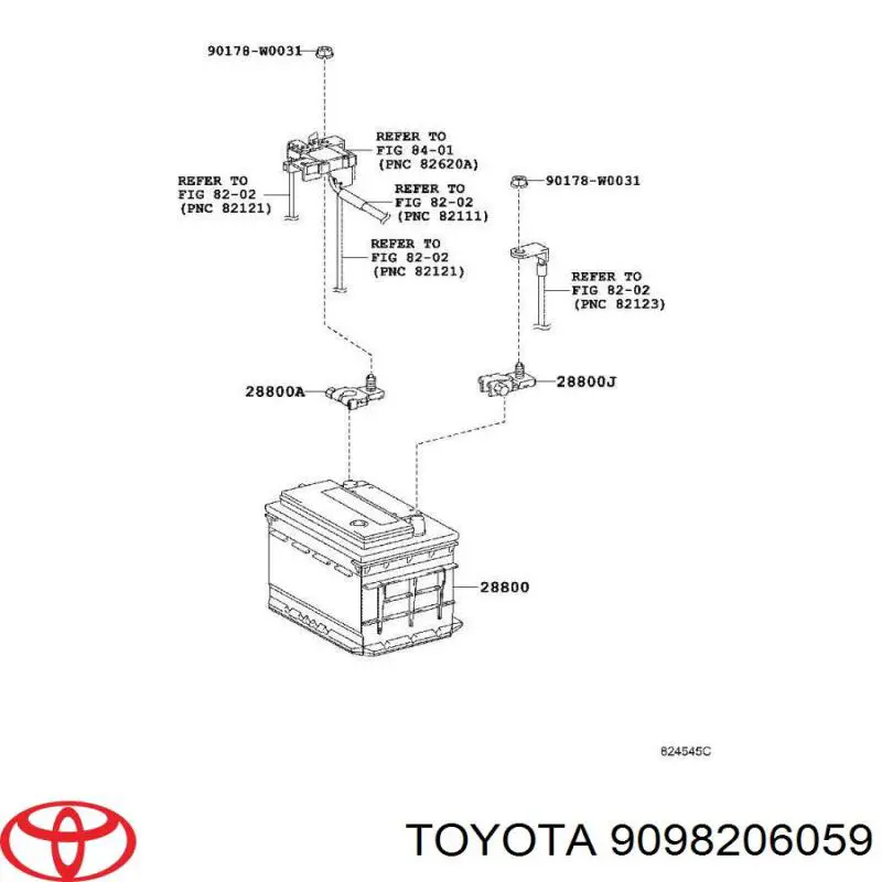 Клема акумулятора (АКБ) 9098206059 Toyota