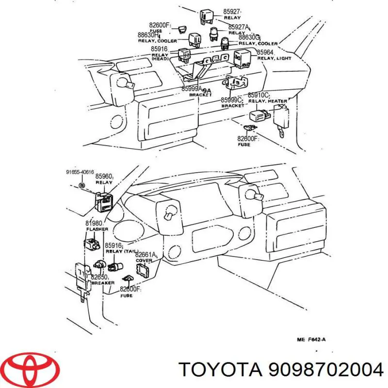 9098702004 Toyota реле протитуманної фари