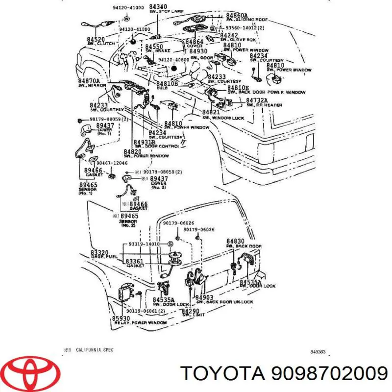 9098702009 Toyota реле вентилятора