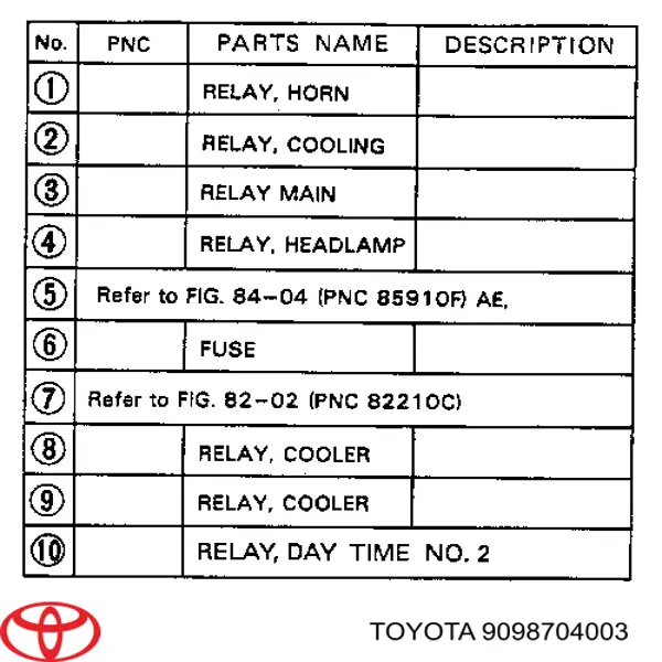  9098704003 Toyota