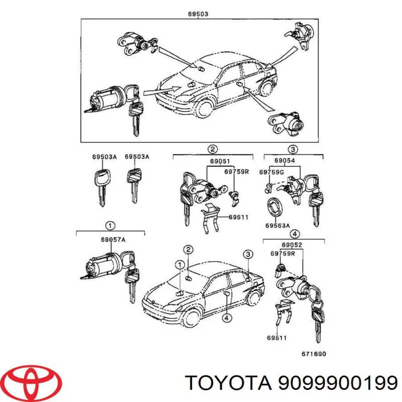 Ключ-заготівка Toyota 9099900199 ціна, від 6.33 USD