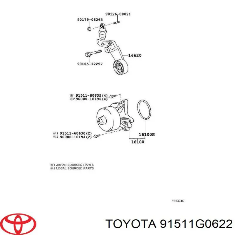  Toyota 91511G0622 ціна, від 1.01 USD