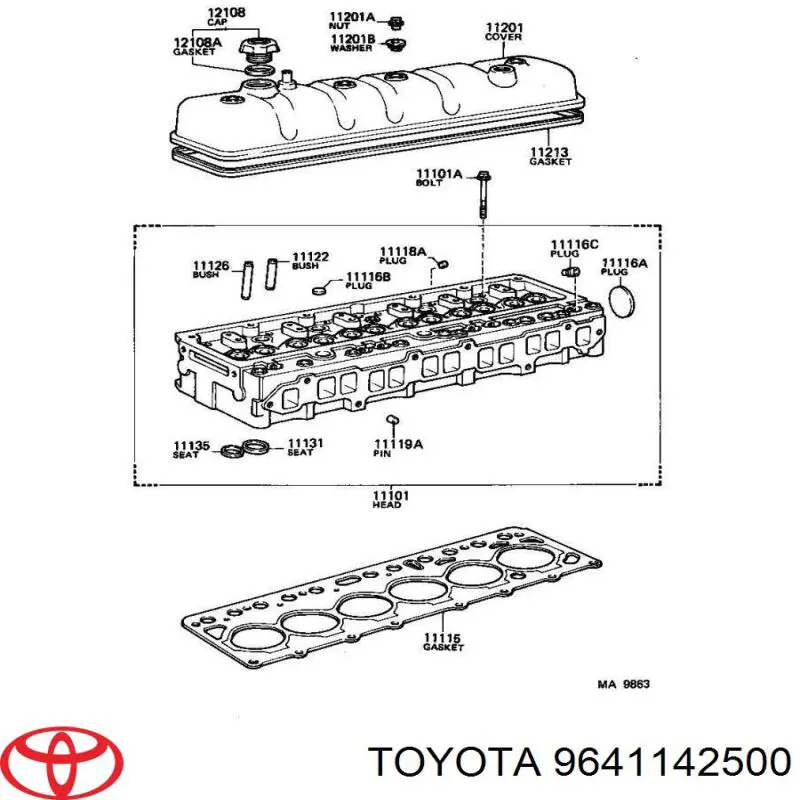 9641142500 Toyota заглушка гбц/блоку циліндрів