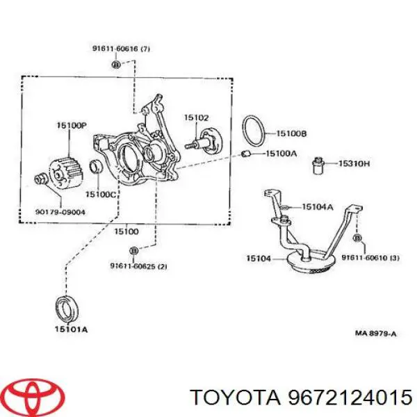 Прокладка адаптера маслянного фільтра Toyota 9672124015 ціна, від 1.97 USD