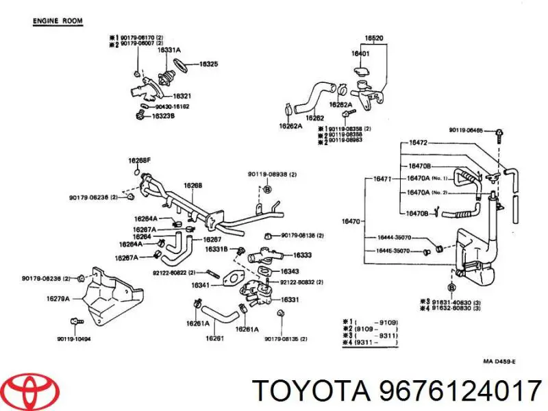 Ущільнююче кільце системи охолодження Toyota 9676124017 ціна, від 1.44 USD
