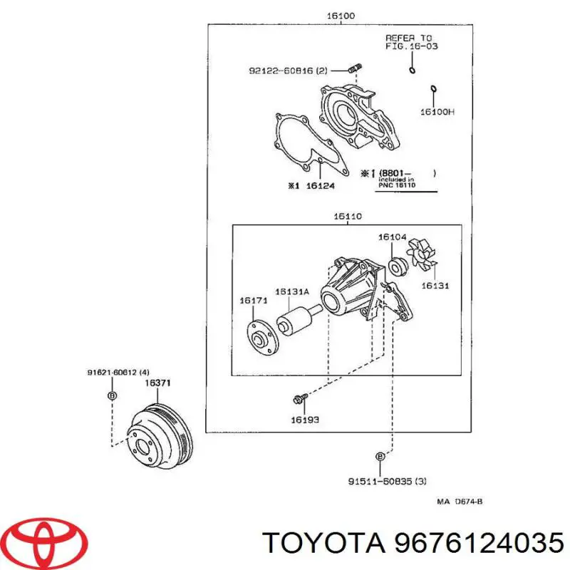 Прокладка водяної помпи Toyota 9671124035 ціна, від 1.10 USD