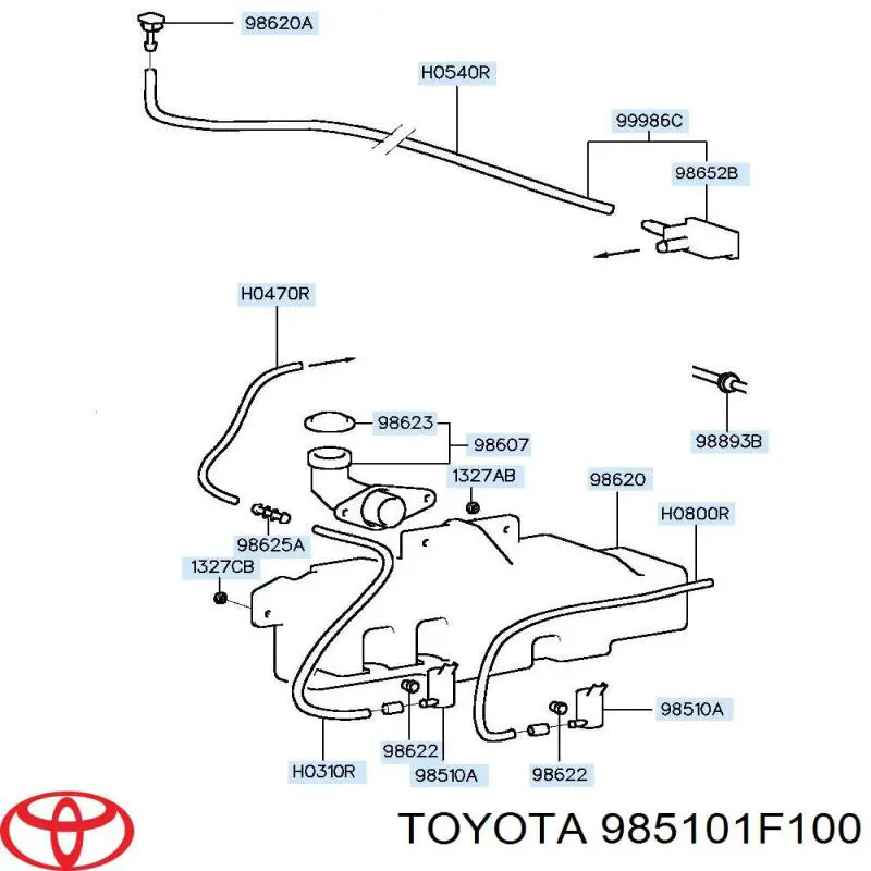 Toyota насос-двигун омивача скла, переднього