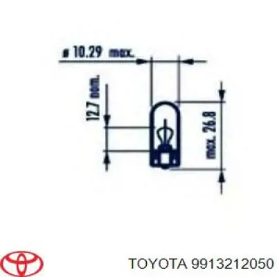 9913212050 Toyota лампочка плафону освітлення салону/кабіни