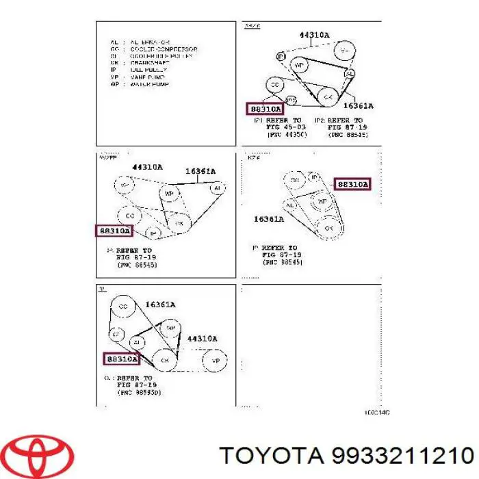 Клиновий ремінь Toyota 9933211210 ціна, від 17.95 USD