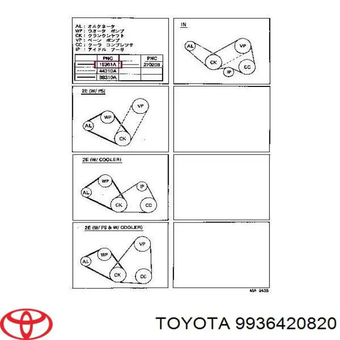 9936420820 Toyota ремінь приводний, агрегатів