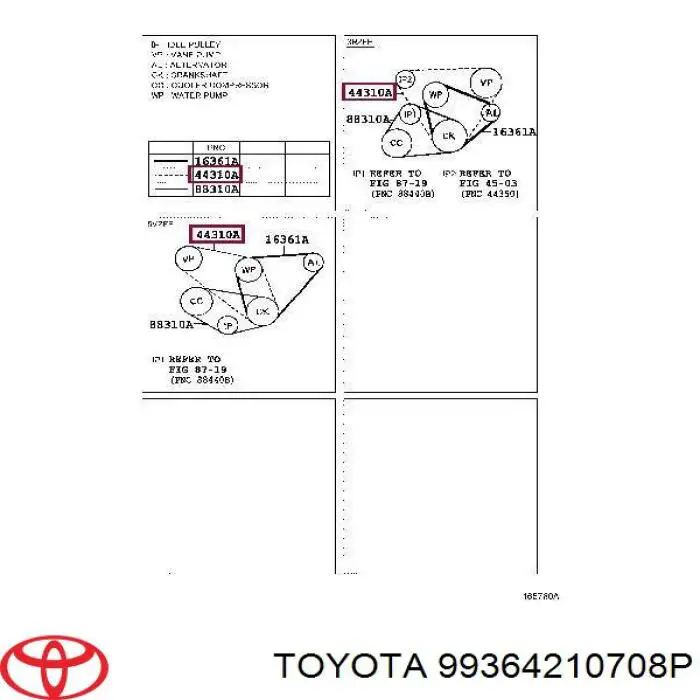 99364210708P Toyota Поліклиновий ремінь