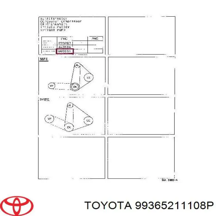 Купити 99365211108P Toyota Ремінь генератора