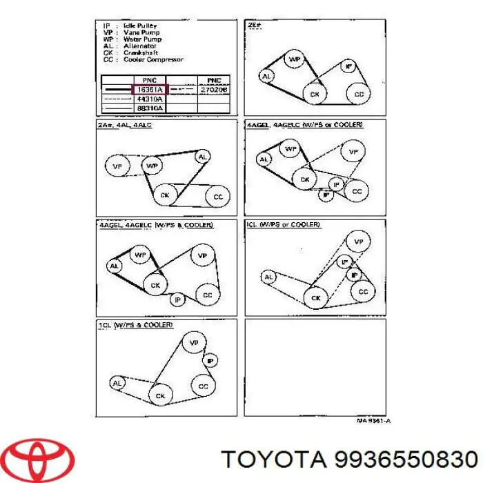 9936550830 Toyota Поліклиновий ремінь