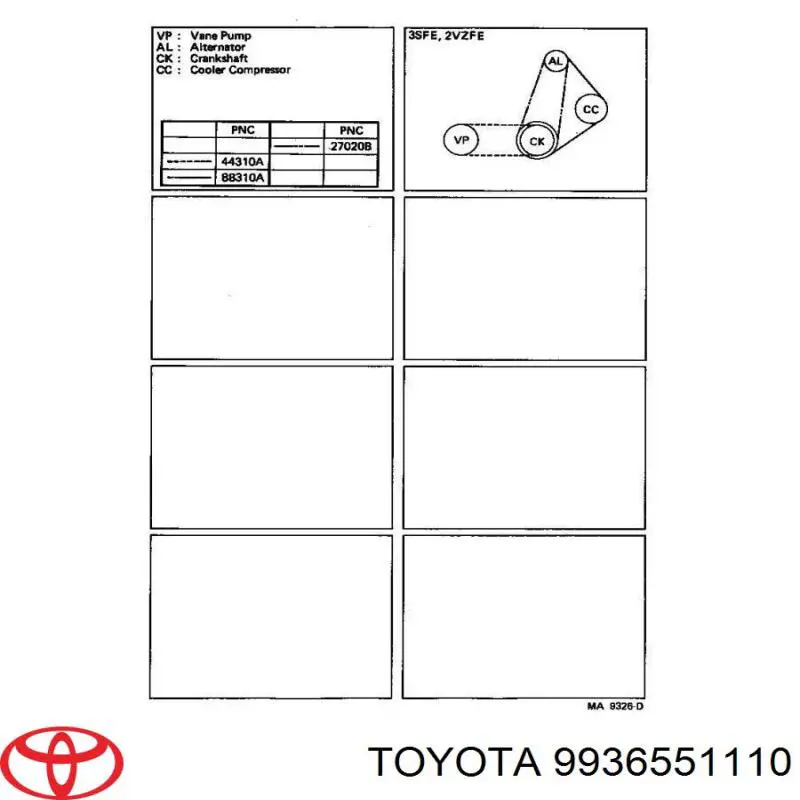 9936551110 Toyota ремінь приводний, агрегатів