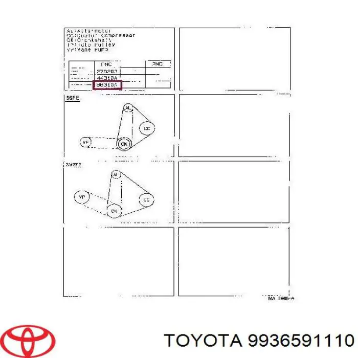 Клиновий ремінь Toyota 9936591110 ціна, від 8.15 USD