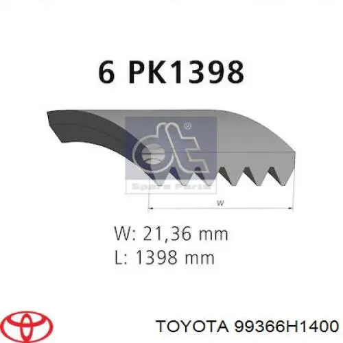 Купити 99366H1400 Toyota Ремінь генератора