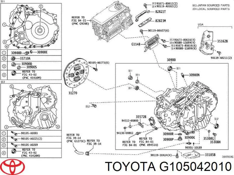 Двигун у зборі (електричний) Toyota G105042010 ціна, від 213.72 USD