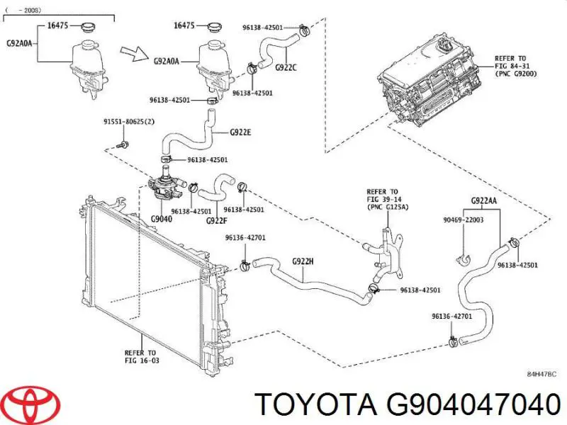 G904047040 Toyota помпа водяна (насос охолодження, додатковий електричний)