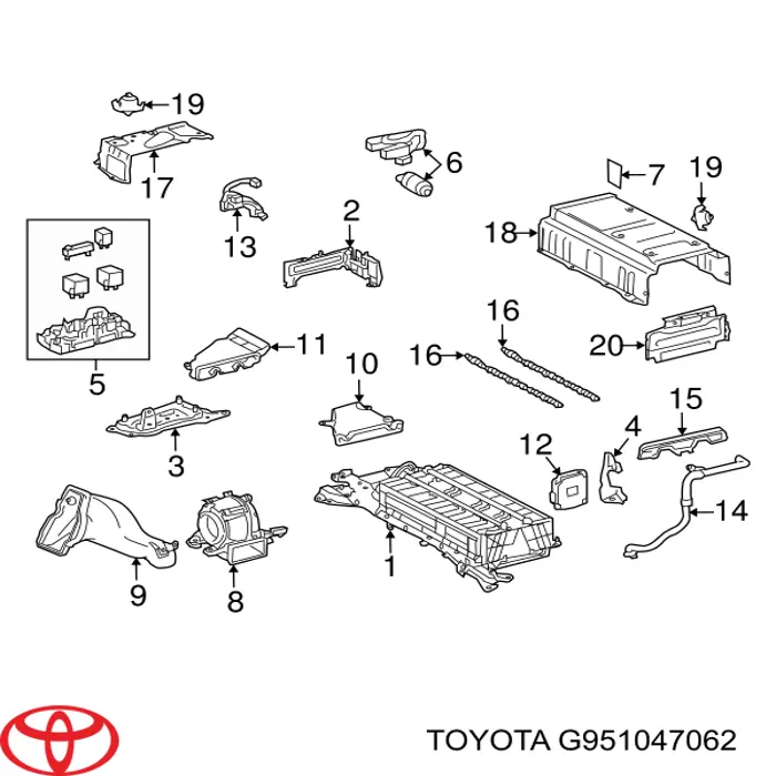 Батарейний модуль електромобіля Toyota G951076010 ціна, від 407.76 USD