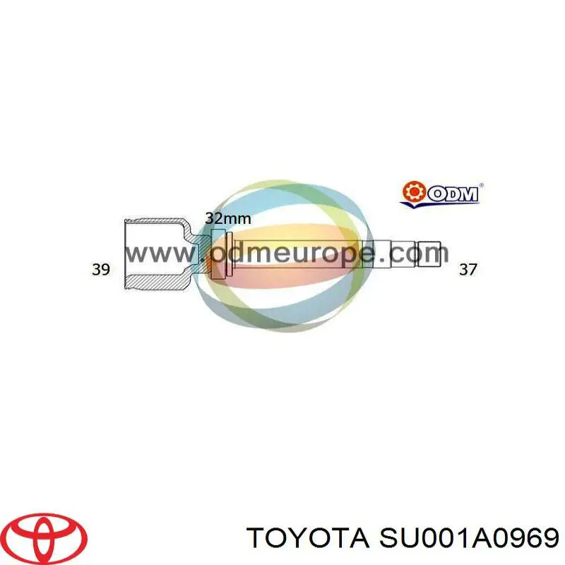 Піввісь передня, права Toyota SU001A0969 ціна, від 144.55 USD