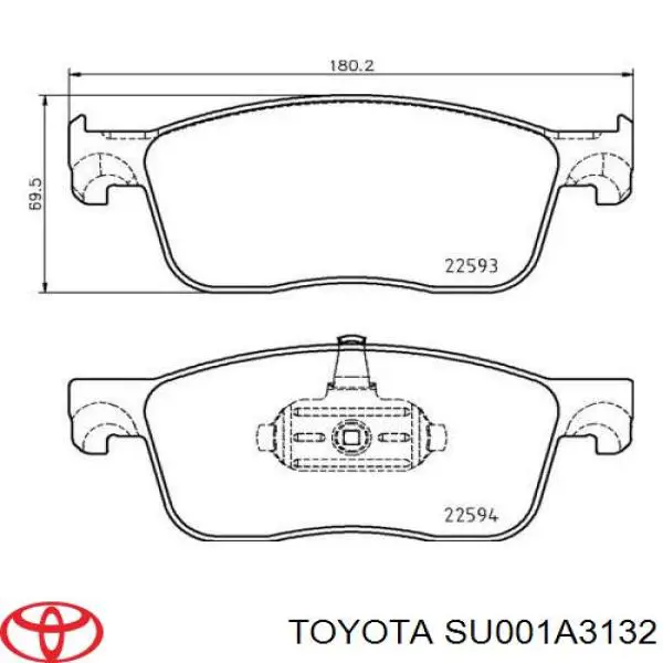 SU001A3132 Toyota Передні гальмівні колодки