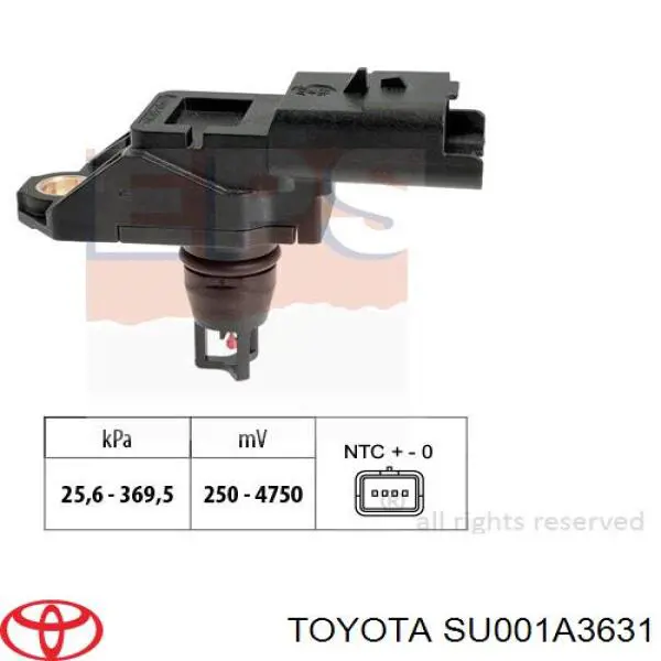 MAP сенсор Toyota SU001A3631 ціна, від 14.76 USD