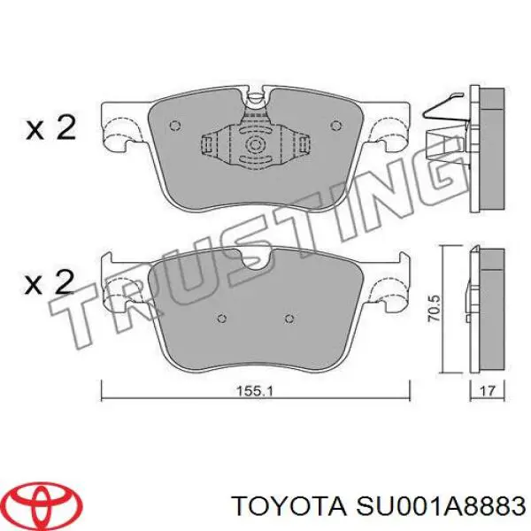 SU001A8883 Toyota Передні гальмівні колодки