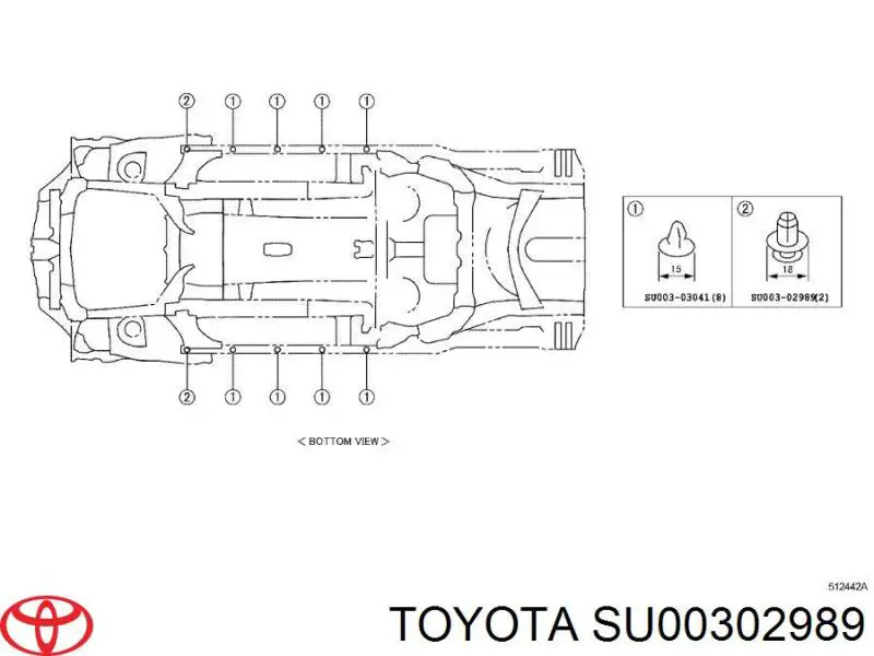 Пістон (кліп) кріплення підкрилки переднього крила Subaru Forester (S12, SH) (Субару Форестер)