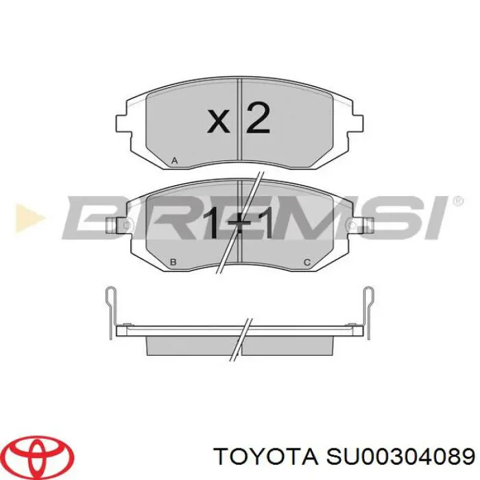 Гальмівні колодки Toyota SU00304089 ціна, від 29.24 USD