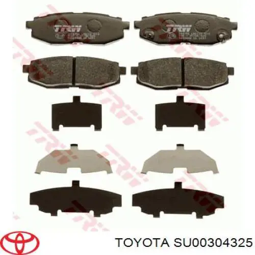 SU00304325 Toyota Колодки гальмівні задні, дискові
