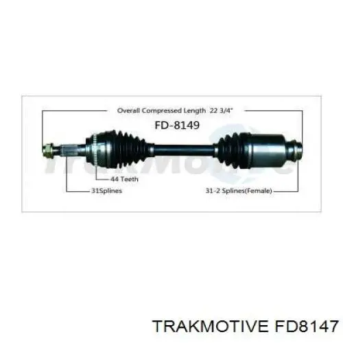 Піввісь права FD8147 Trakmotive/Surtrack