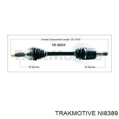 Купити NI8389 Trakmotive/Surtrack Ліва піввісь