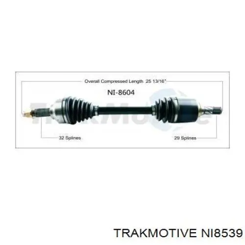 Піввісь передня, права Nissan/Infiniti 391003TA0B ціна, від 237.29 USD