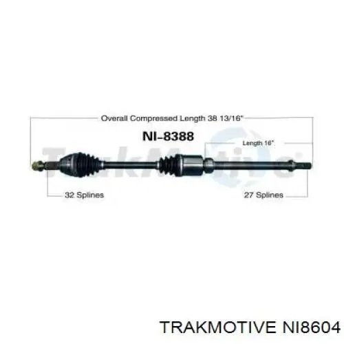 Купити NI8604 Trakmotive/Surtrack Ліва піввісь