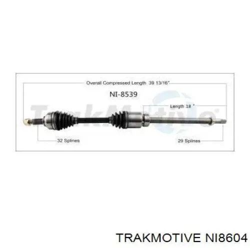 Привід передній лівий Trakmotive/Surtrack NI8604 ціна, від 228.98 USD